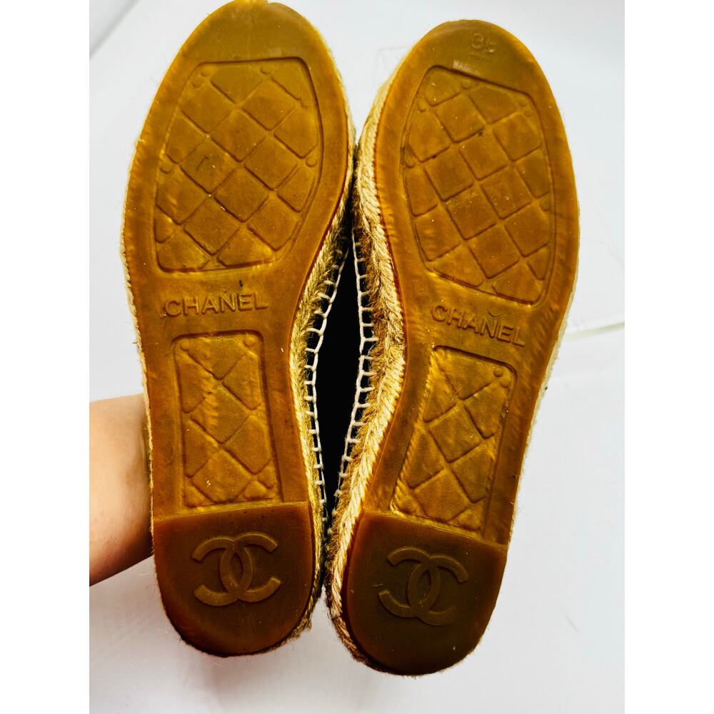 Chanel Black Canvas CC Logo Espadrille Flats Classic EU 35 - Picture 5 of 10